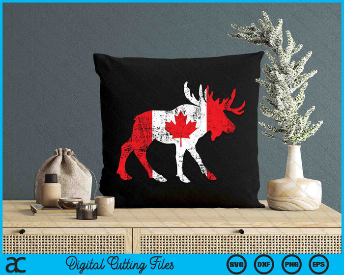 Maple Leaf Deer Animal Bandera Canadiense SVG PNG Archivos de Corte Digital