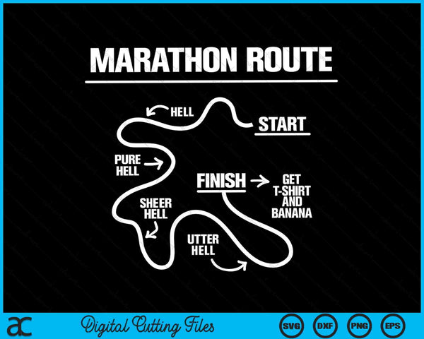 Marathon route hell start to finish marathon SVG cut file