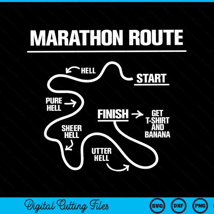 Marathon route hell start to finish marathon SVG cut file