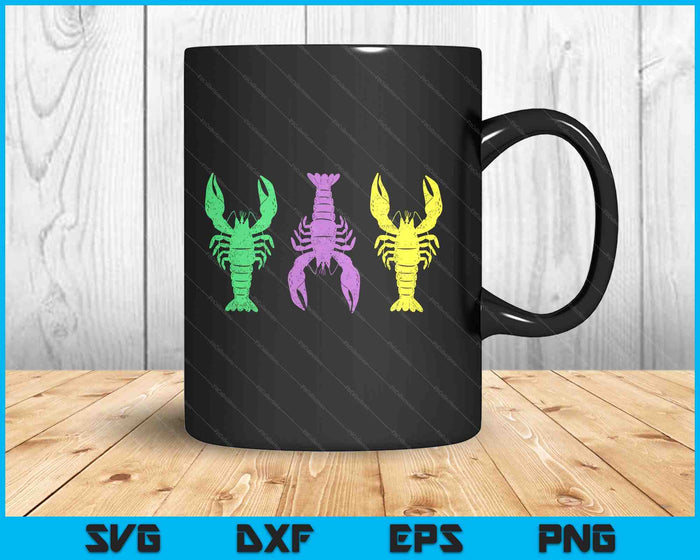 Mardi Gras Crawfish Jester Hat Bead Tee New Orleans SVG PNG Digital Printable Files