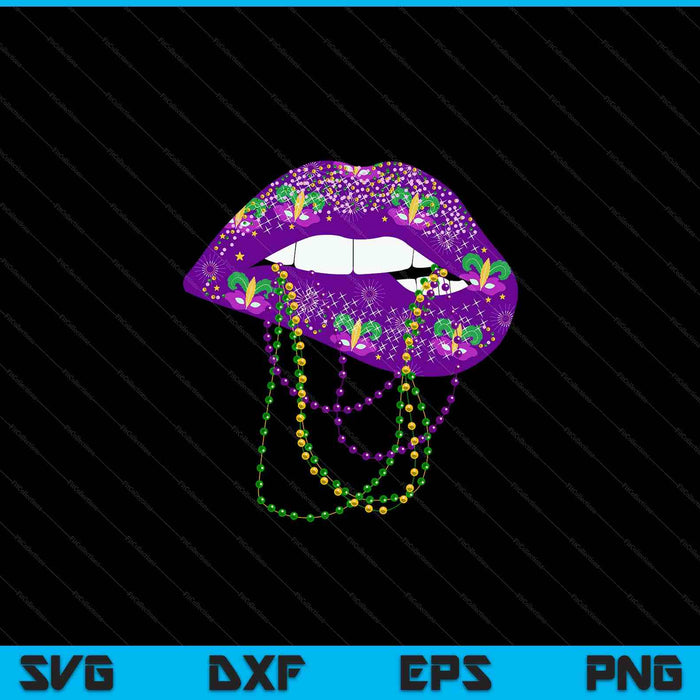 Mardi Gras Lips Queen Carnival Costume SVG PNG Digital Cutting File