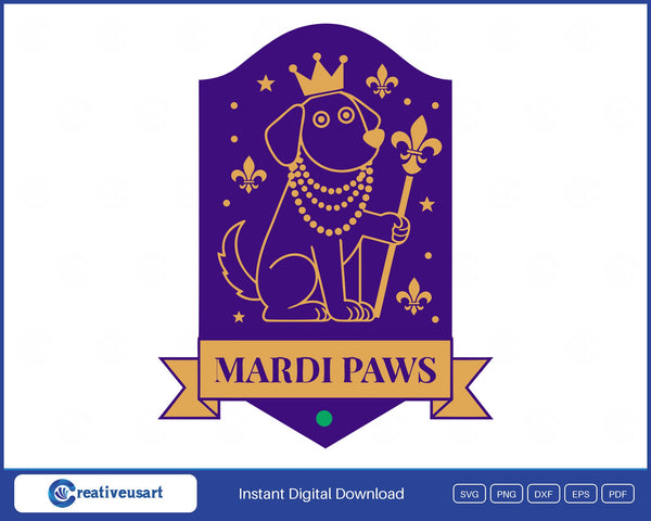 Mardi Gras Dog SVG design