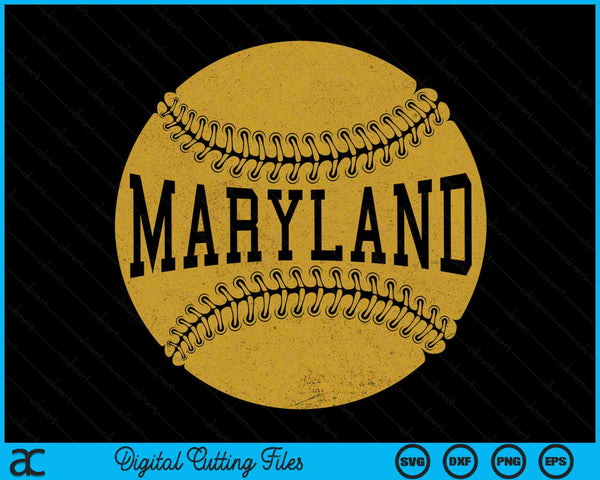 Maryland Baseball Fan SVG PNG Digital Cutting Files
