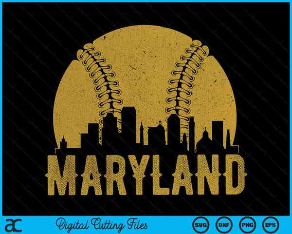 Maryland Baseball Fan SVG PNG Cutting Printable Files