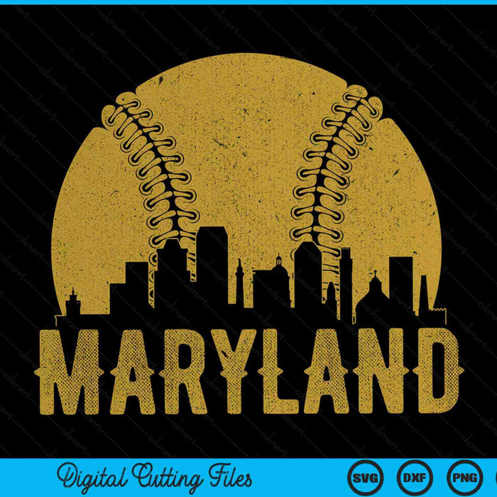 Maryland Baseball Fan SVG PNG Cutting Printable Files