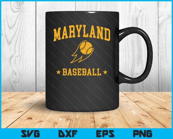 Maryland Baseball Vintage Gameday Retro Baseball Lover SVG PNG Digital Printable Files