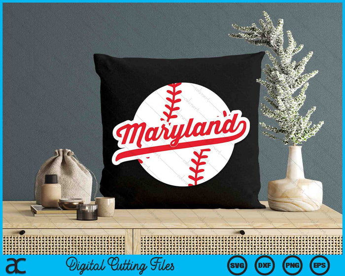 Maryland Baseball Vintage Maryland Pride Love City Red SVG PNG Digital Cutting Files