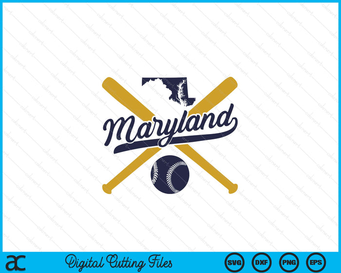 Maryland Baseball Vintage Wisconsin Pride Love City SVG PNG Digital Cutting Files