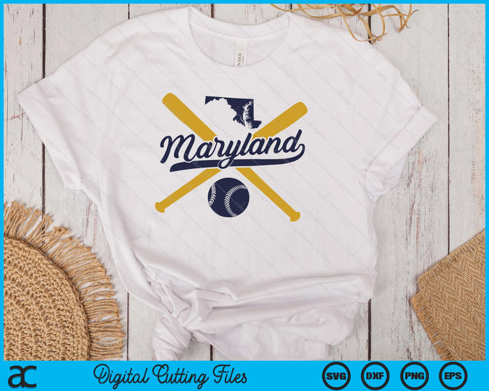 Maryland Baseball Vintage Wisconsin Pride Love City SVG PNG Digital Cutting Files