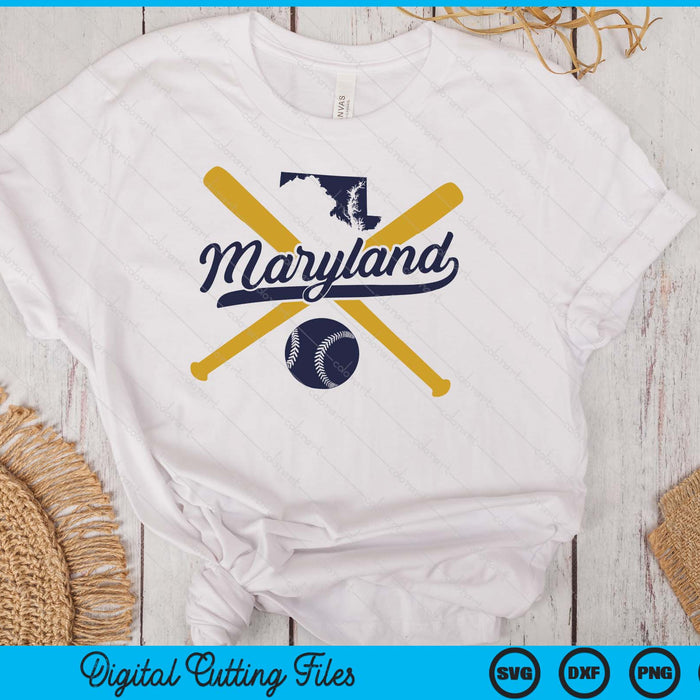 Maryland Baseball Vintage Wisconsin Pride Love City SVG PNG Digital Cutting Files
