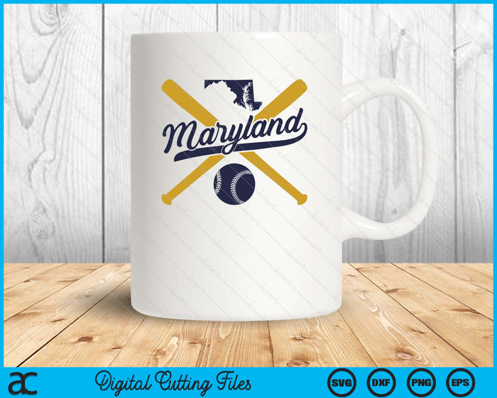 Maryland Baseball Vintage Wisconsin Pride Love City SVG PNG Digital Cutting Files