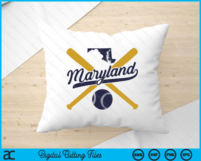 Maryland Baseball Vintage Wisconsin Pride Love City SVG PNG Digital Cutting Files