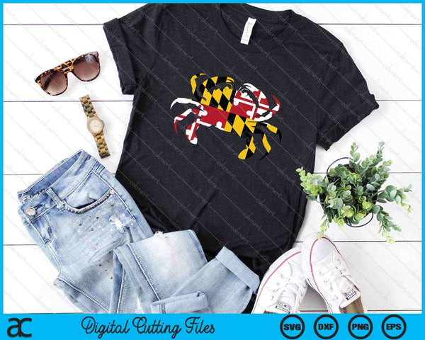Maryland Crab State Pride Flag SVG PNG Cutting Printable Files - on a t-shirt