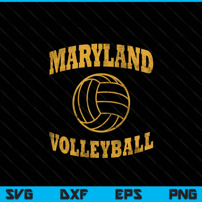 Maryland volleyball classic vintage distressed SVG PNG cut file for Cricut