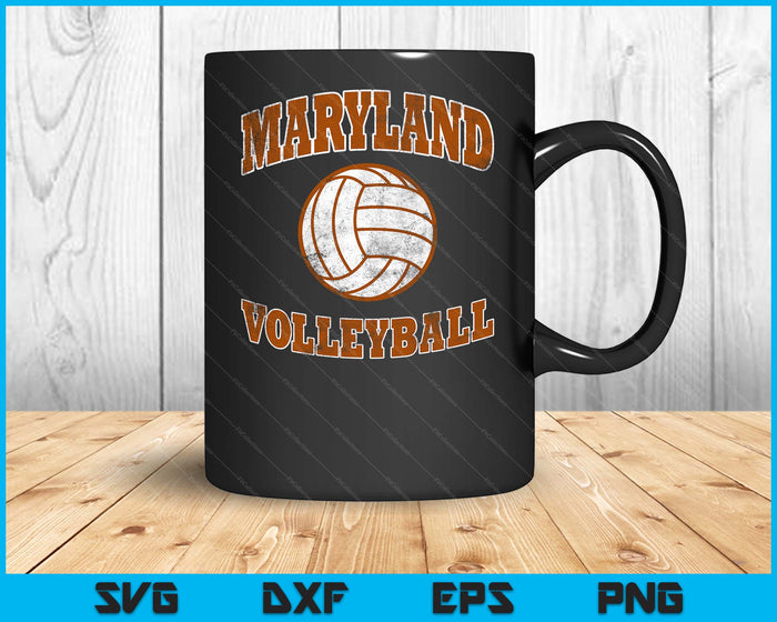 Maryland Volleyball Vintage Distressed SVG PNG Digital Cutting Files