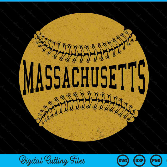 Massachusetts baseball fan SVG cut file