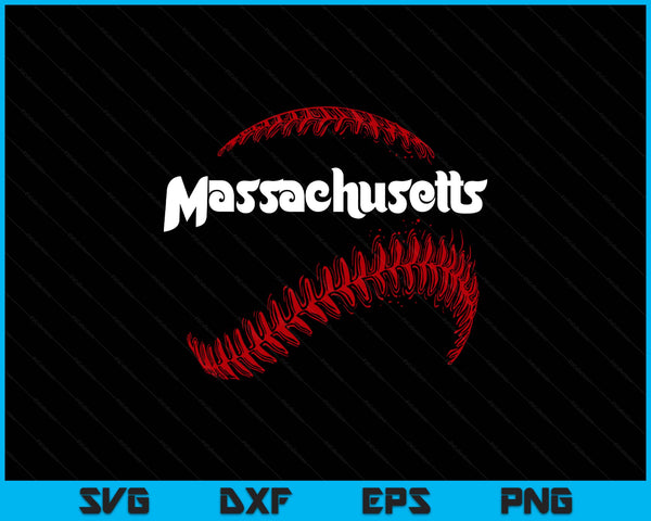 Massachusetts Baseball Lovers Vintage Baseball Lovers Fans SVG PNG Digital Printable Files