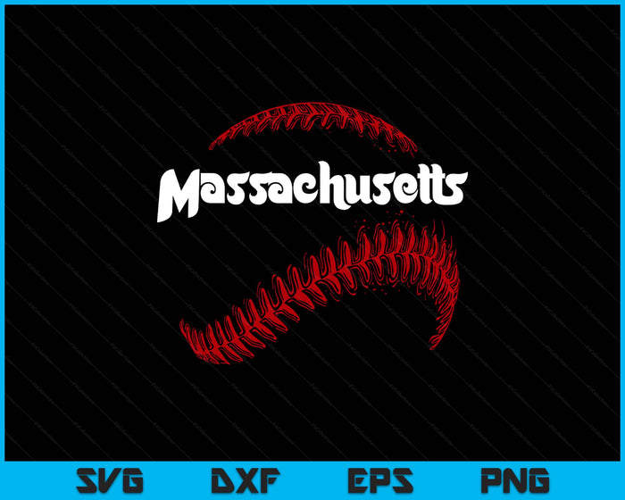 Massachusetts Baseball Lovers Vintage Baseball Lovers Fans SVG PNG Digital Printable Files