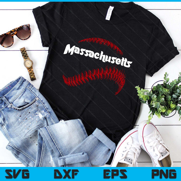 Massachusetts Baseball Lovers Vintage Baseball Lovers Fans SVG PNG Digital Printable Files