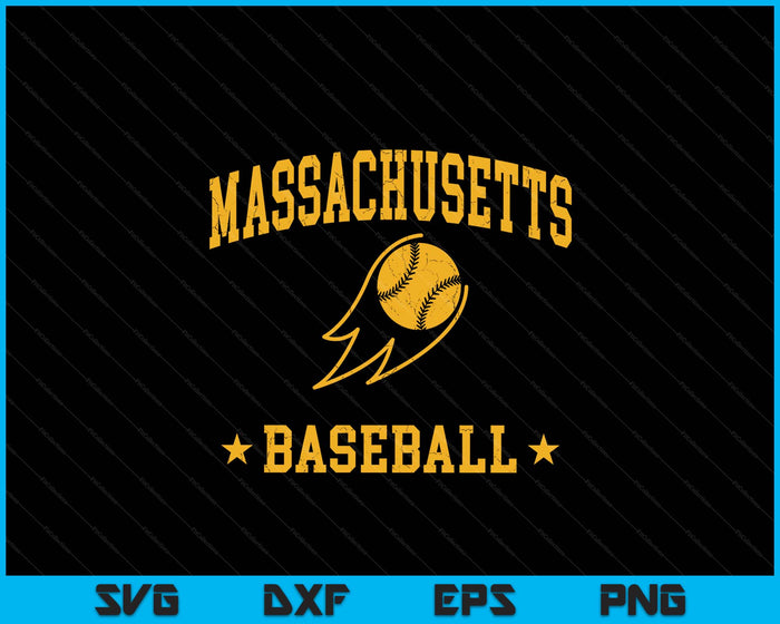 Massachusetts Baseball Vintage Gameday Retro Baseball Lover SVG PNG Digital Printable Files