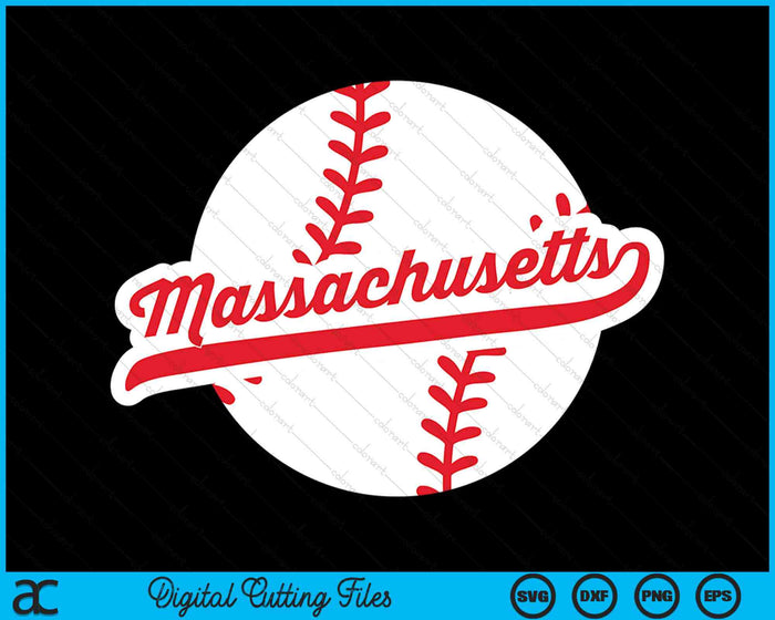 Massachusetts Baseball Vintage Massachusetts  Pride Love City Red SVG PNG Digital Cutting Files