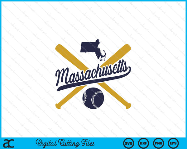 Massachusetts Baseball Vintage Wisconsin Pride Love City SVG PNG Digital Cutting Files