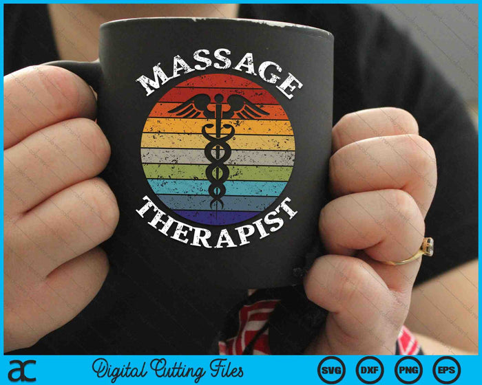 Massage Therapy Massage Therapist Vintage Sunset SVG PNG Digital Cutting Files