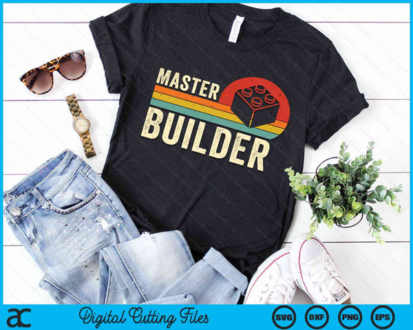 Master Builder - Block Building Kids & Adults Birthday Gift SVG PNG Digital Cutting File