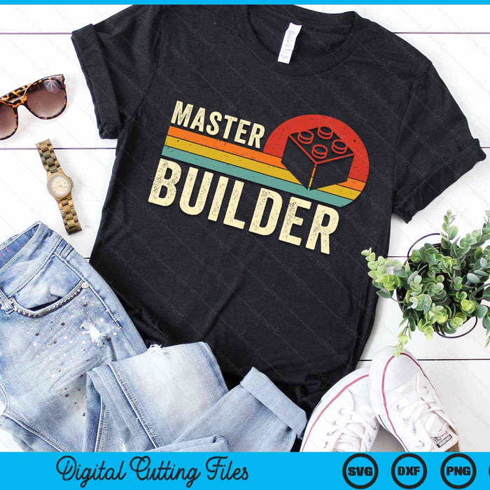 Master Builder - Block Building Kids & Adults Birthday Gift SVG PNG Digital Cutting File