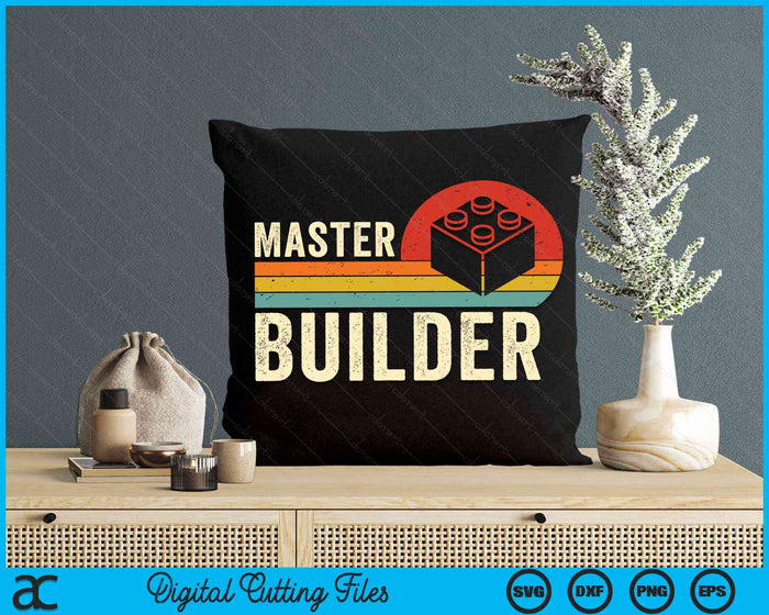 Master Builder - Block Building Kids & Adults Birthday Gift SVG PNG Digital Cutting File