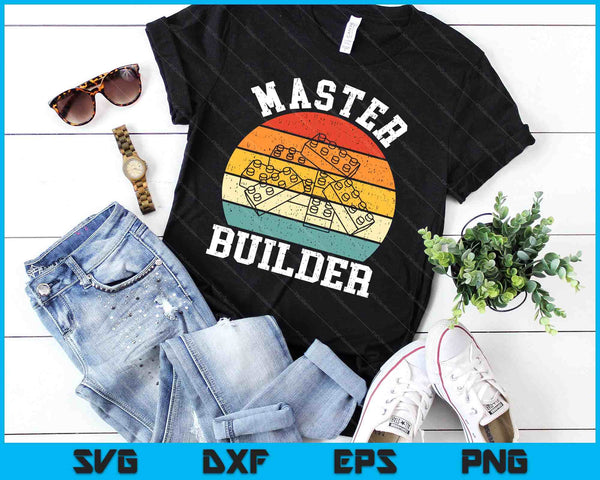 Master Builder Kids Building Blocks Brick Toy SVG PNG Digital Cutting Files