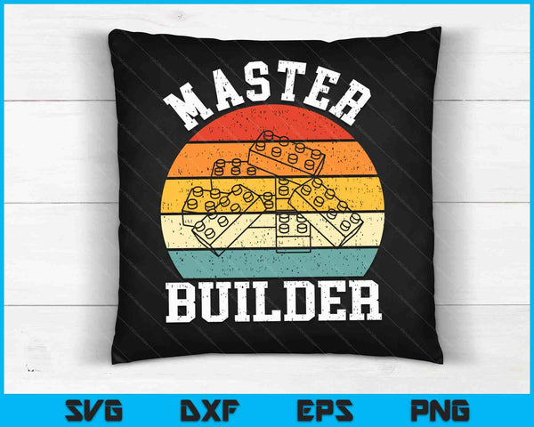 Master Builder Kids Building Blocks Brick Toy SVG PNG Digital Cutting Files