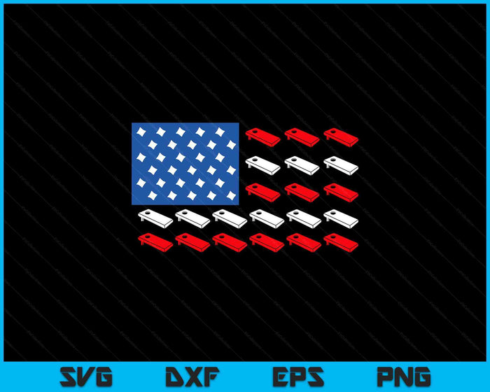 Matching Cornhole American Flag USA July 4th Cornhole SVG PNG Digital Printable Files