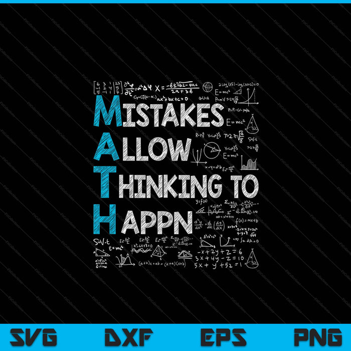Math lovers mistakes allow thinking to happen SVG cut file