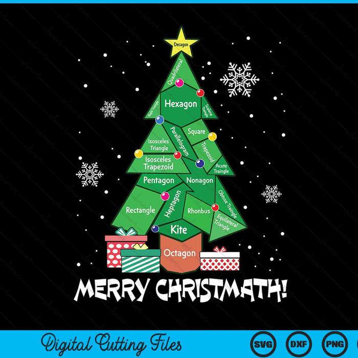 Math Teacher Polygon Christmas Tree Geometry Merry Christmas SVG PNG Digital Printable Files