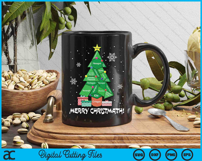 Math Teacher Polygon Christmas Tree Geometry Merry Christmas SVG PNG Digital Printable Files