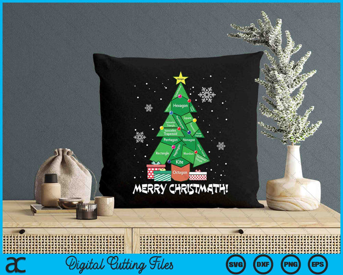 Math Teacher Polygon Christmas Tree Geometry Merry Christmas SVG PNG Digital Printable Files