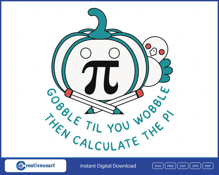 Math Teacher Thanksgiving with a jack-o-lantern, pi symbol and turkey SVG printed on a white t-shirt