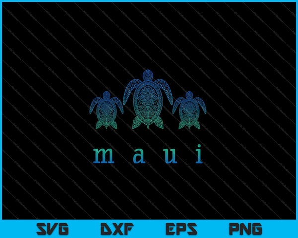 Maui Hawaii Sea Turtles Hawaiian Scuba SVG PNG Cutting Printable Files
