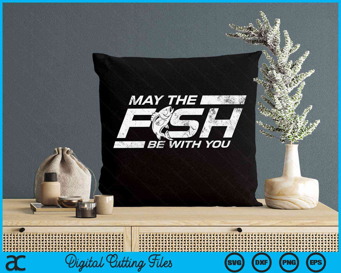 May The Fish With You His Funny Fishing Sci-fi Gift SVG PNG Digital Cutting File