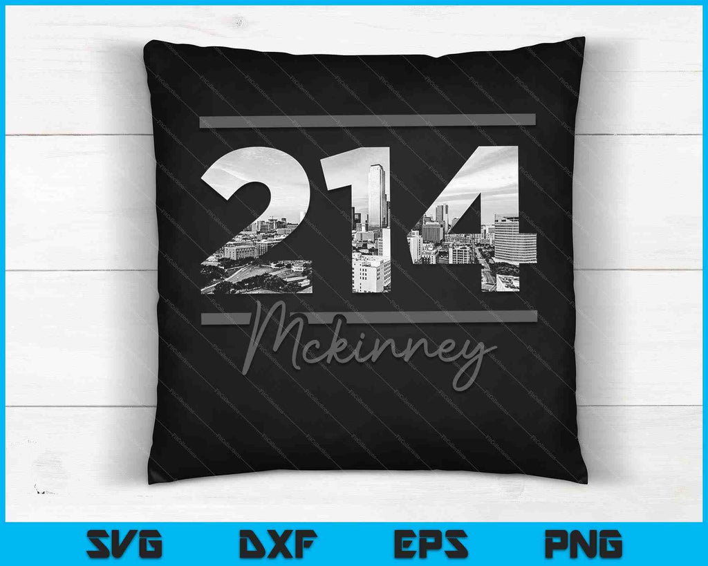 McKinney 214 Area Code Skyline Texas Vintage SVG PNG Printable Files ...