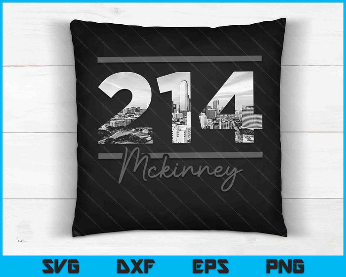 McKinney 214 Area Code Skyline Texas Vintage SVG PNG Cutting Printable Files