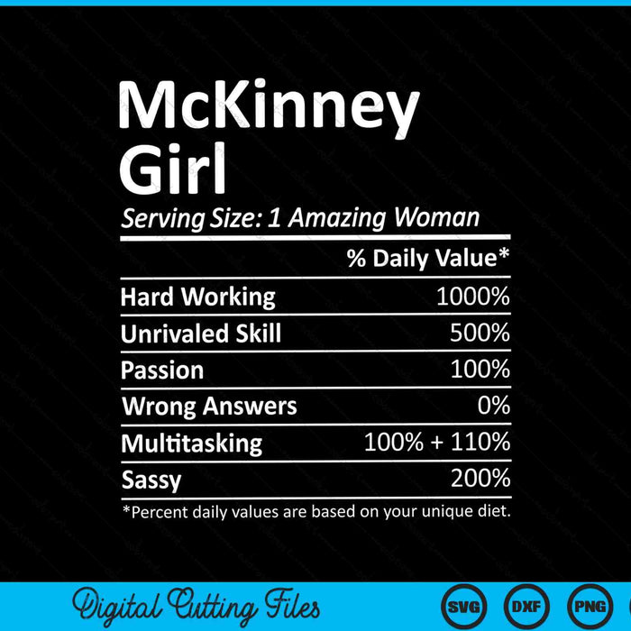 McKinney Girl TX Texas Funny City Home Roots SVG PNG Archivo de corte digital