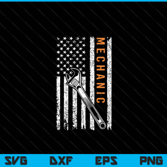 Mechanic American Flag Design SVG PNG Digital Printable Files
