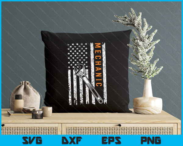 Mechanic American Flag Design SVG PNG Digital Printable Files