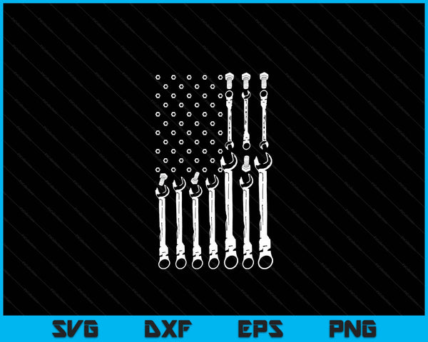 Mechanic Flag American Patriotic Flag Car Mechanic USA Flag SVG PNG Digital Cutting Files