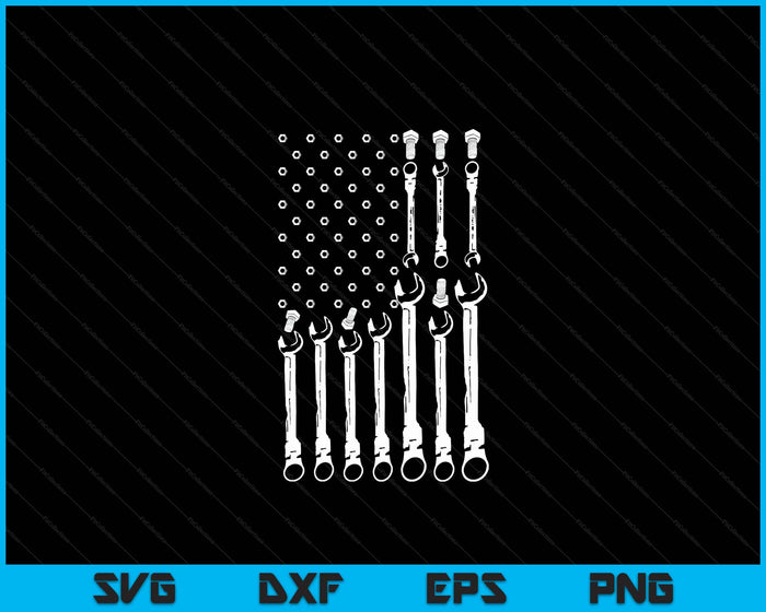 Mechanic Flag American Patriotic Flag Car Mechanic USA Flag SVG PNG Digital Cutting Files