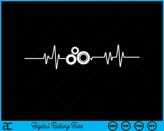 Mechanical Engineer Heartbeat SVG PNG Digital Printable Files