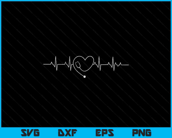 Medical Nursing Heart Stethoscope Heartbeat Medical Nurse SVG PNG Digital Printable Files