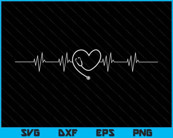 Medical Nursing Stethoscope Nurse Heartbeat SVG PNG Digital Cutting Files